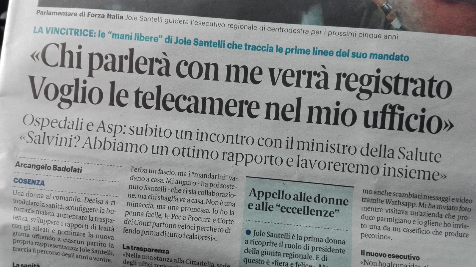 Elezioni in Calabria: la nuova Governatrice,  le telecamere spia e i diritti dei cittadini
